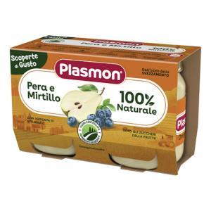 Omogeneizzato pera e mirtillo 100% naturale con vitamina c - confezione da 2 vasetti da 120 g per svezzamento