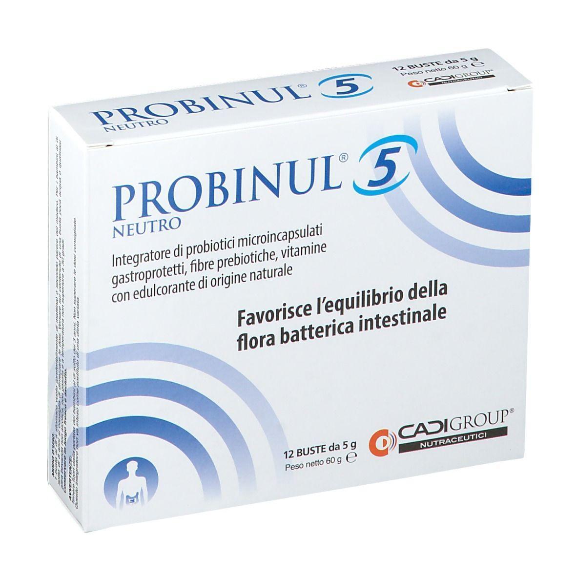 probinul 5 integratore alimentare probiotico in capsule - probinul 5 con fibre prebiotiche e vitamine, 30 capsule per l'equilibrio della flora intestinale - foto 1
