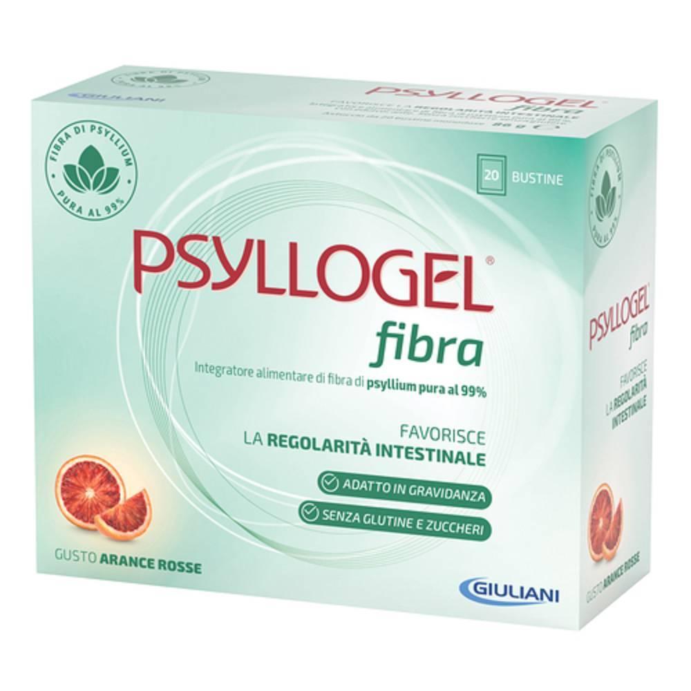 psyllogel integratore di fibra di psyllium pura al 99% per regolarità intestinale - gusto arancia rossa - 20 bustine - foto 1