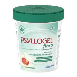 Integratore alimentare di fibra di psyllium pura al 99% per regolarità intestinale e benessere della flora batterica - gusto arancia rossa - vaso da 170 g
