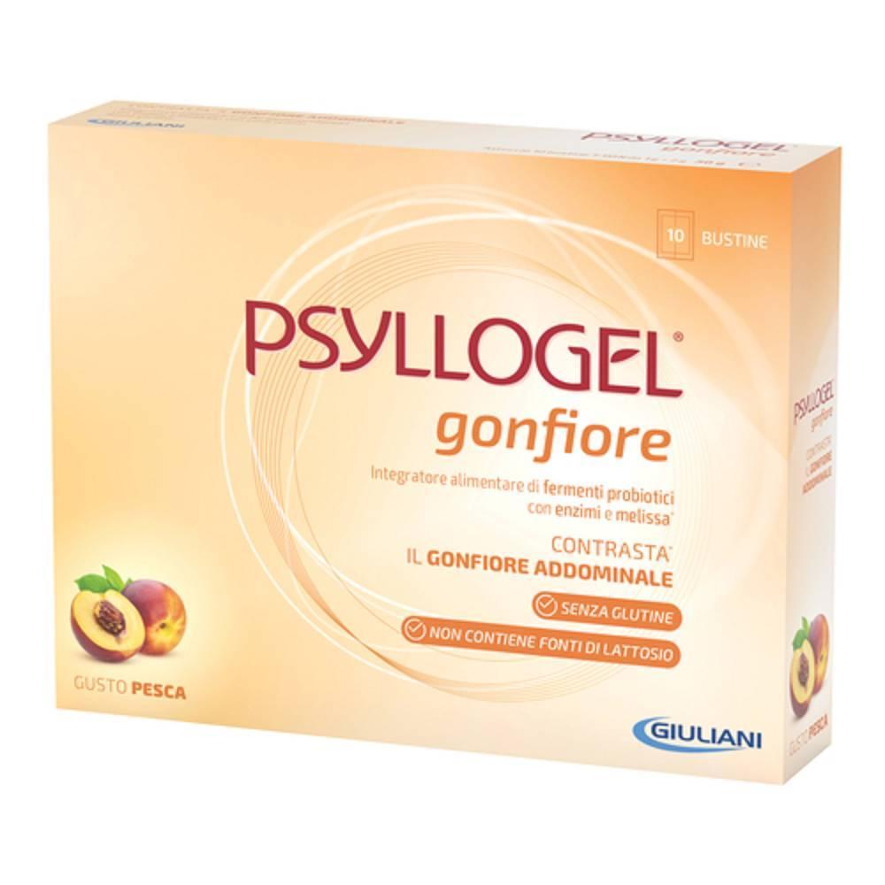 psyllogel integratore alimentare psyllogel gonfiore con melissa, enzimi e 11 miliardi di fermenti probiotici per il benessere intestinale - 10 bustine - foto 1