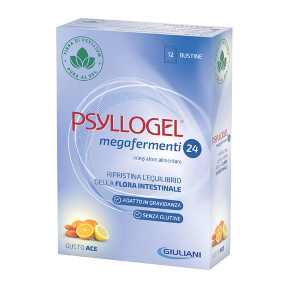 psyllogel integratore alimentare simbiotico psyllogel megafermenti 24 con probiotici e fibra di psyllium per l'equilibrio della flora intestinale - foto 1