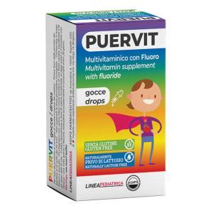 Integratore alimentare  gocce 12ml con vitamine del gruppo b, a, d, e, c e fluoro per il metabolismo energetico e la salute delle ossa.