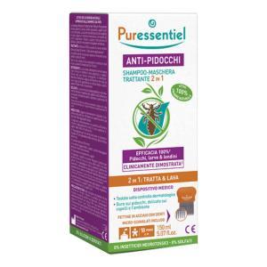 Shampoo antipidocchi 2 in 1 con pettine in acciaio - trattamento naturale efficace per pidocchi, larve e lendini senza insetticidi