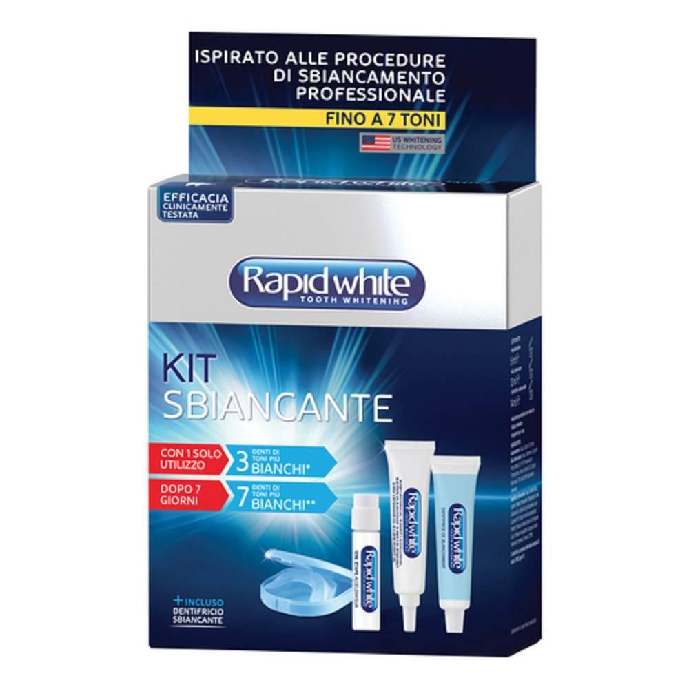 bionike kit sbiancante rapid white con bite: sbianca i denti naturali senza perossido e include mascherine riutilizzabili e dentifricio sbiancante - foto 1