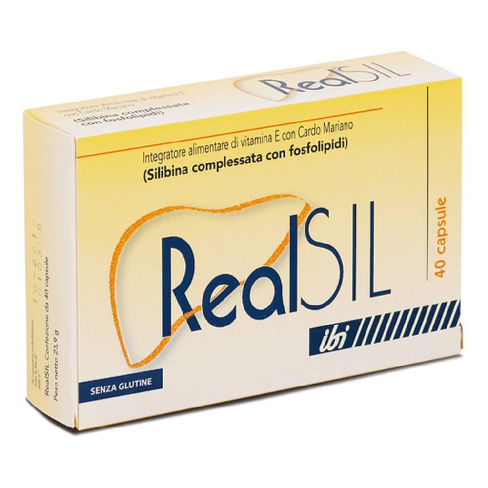 realsil integratore a base di silibina, fosfolipidi e vitamina e per il supporto della funzionalità epatica - astuccio da 40 capsule - foto 1