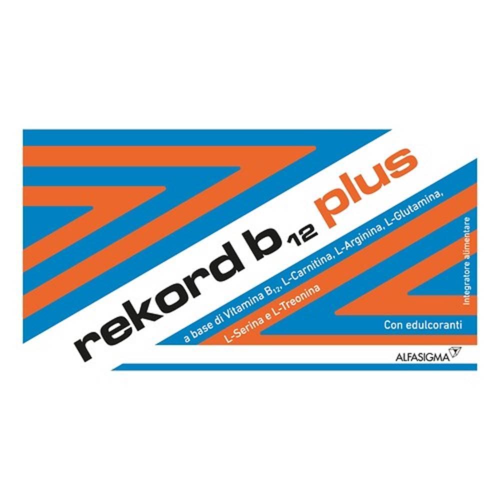 rekord integratore alimentare rekord b12 plus per vitamina b12, l-carnitina e aminoacidi - 10 flaconcini da 10 ml per energia e benessere - foto 1