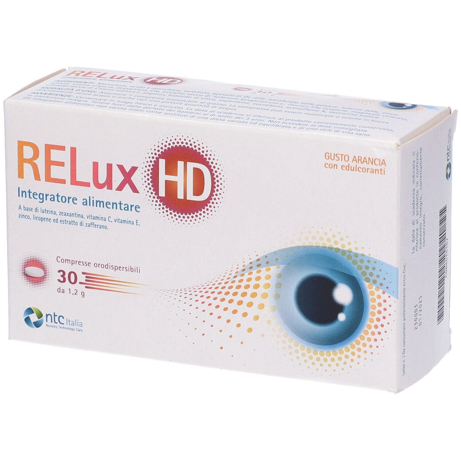 relux integratore alimentare relux hd 30 compresse orosolubili con luteina, zeaxantina, vitamine c ed e, zinco, licopene e zafferano per la vista - foto 1