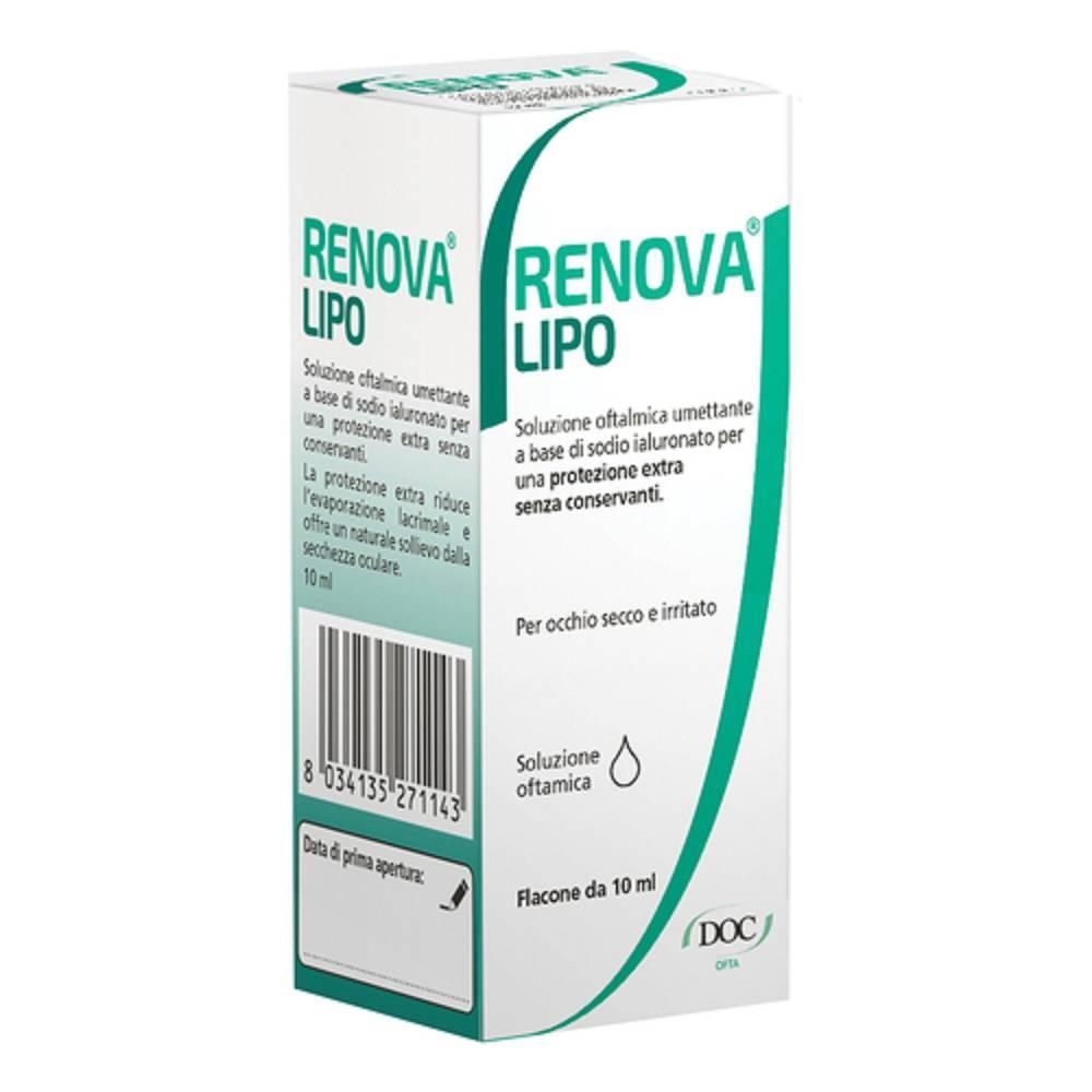 renova gocce e gel oculari umettanti renova lipo 0,4% 10ml per sollievo da occhio secco e protezione notturna senza conservanti - foto 1