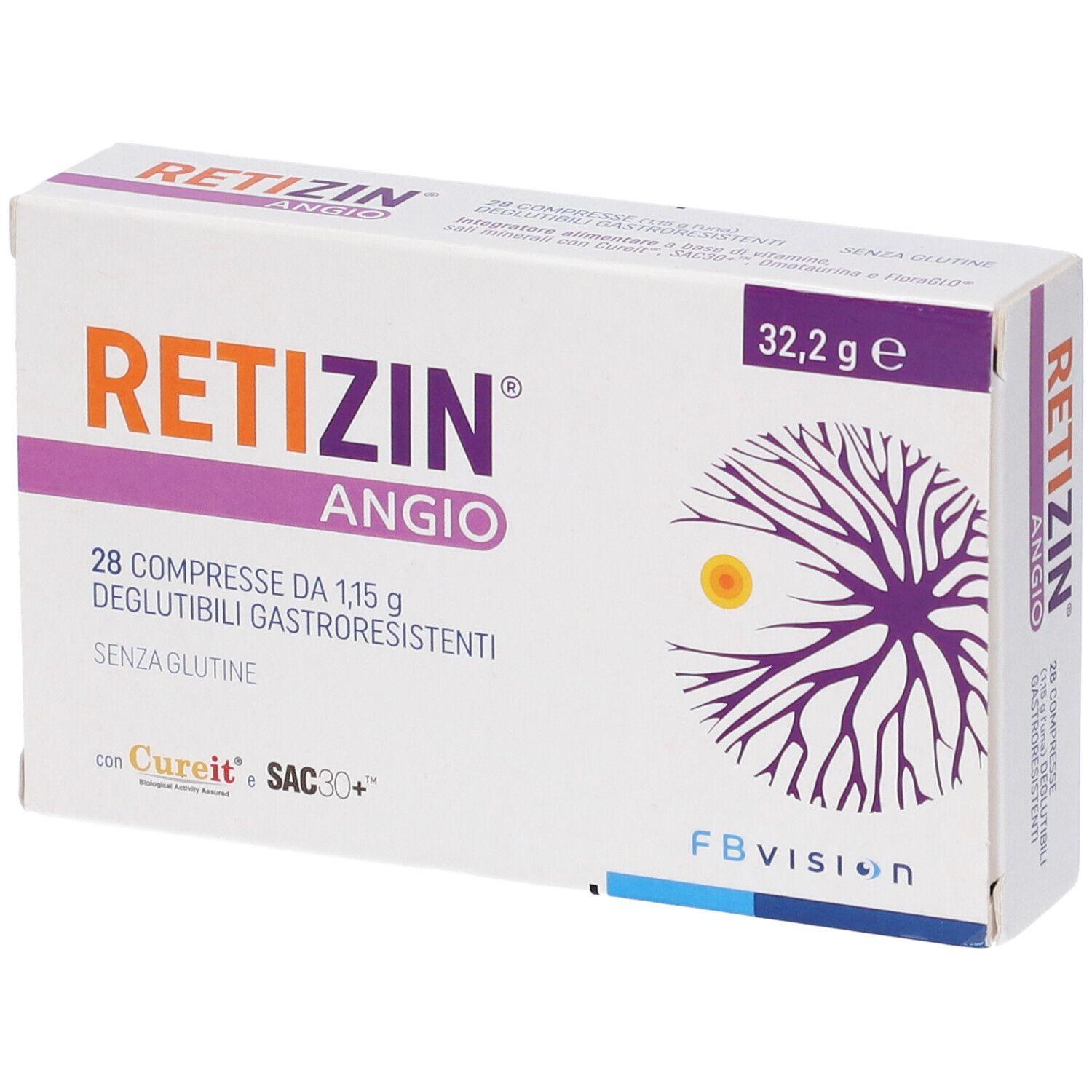 retizin integratore alimentare retizin angio 28 compresse gastroresistenti con vitamine e sali minerali per benessere cardiovascolare e visivo - foto 1