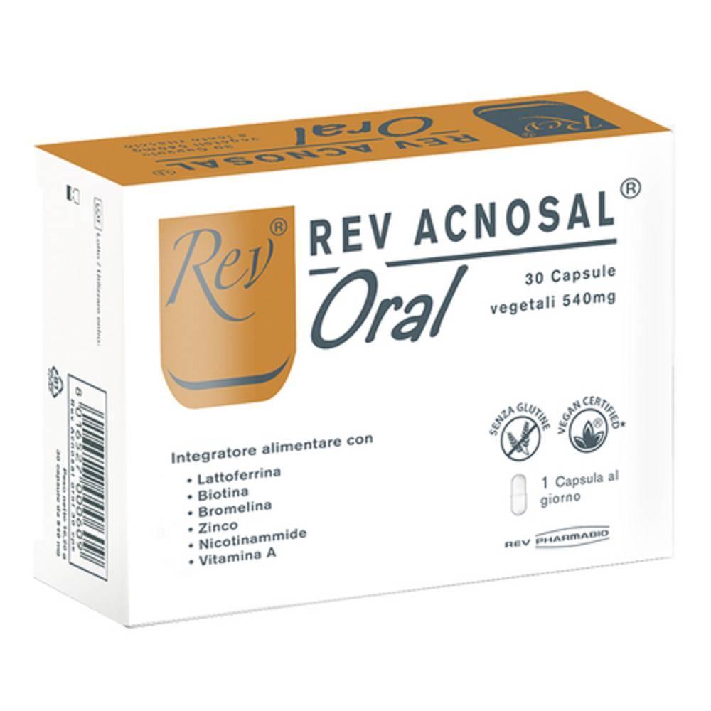 rev integratore alimentare rev acnosal oral per benessere della pelle e metabolismo energetico - 30 capsule - foto 1