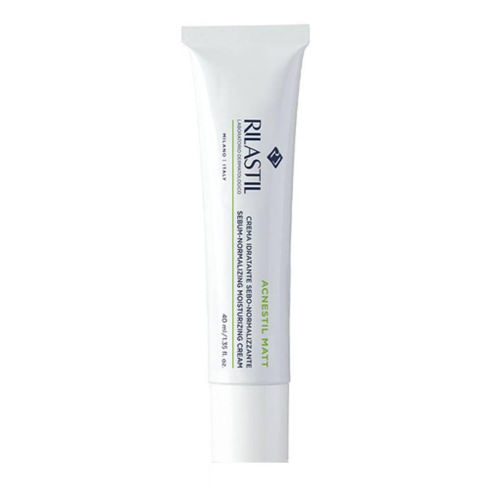 rilastil crema idratante seboregolatrice acnestil per pelli grasse e acneiche, emulsione leggera da 40 ml, ipoallergenica e non comedogenica - foto 1