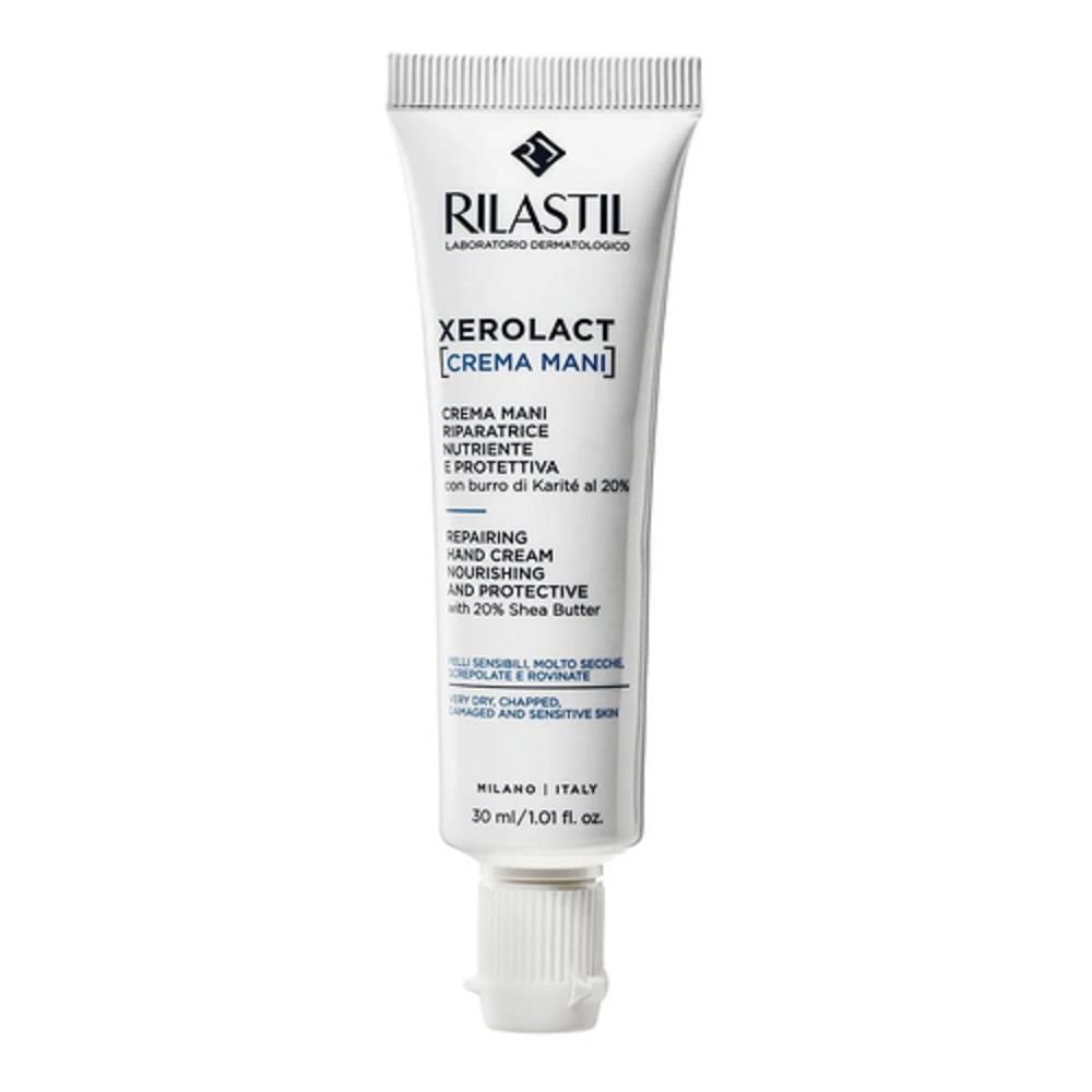 rilastil rilastil xerolact crema mani riparatrice, trattamento restitutivo, nutriente e protettiva con burro di karité per pelli sensibili, molto secche, confezione da 30ml - foto 1