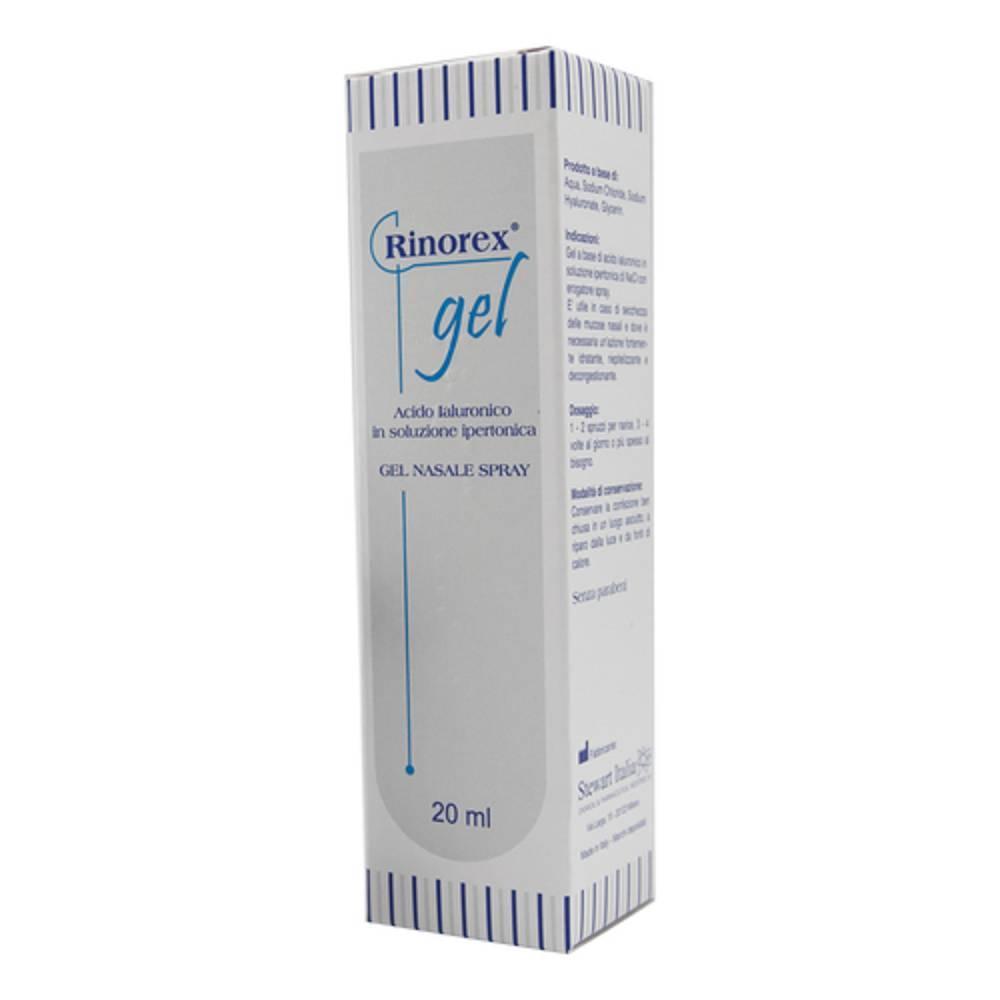 rinorex gel idratante e decongestionante per il naso rinorex 20ml con acido ialuronico e erogatore spray per mucose secche - foto 1