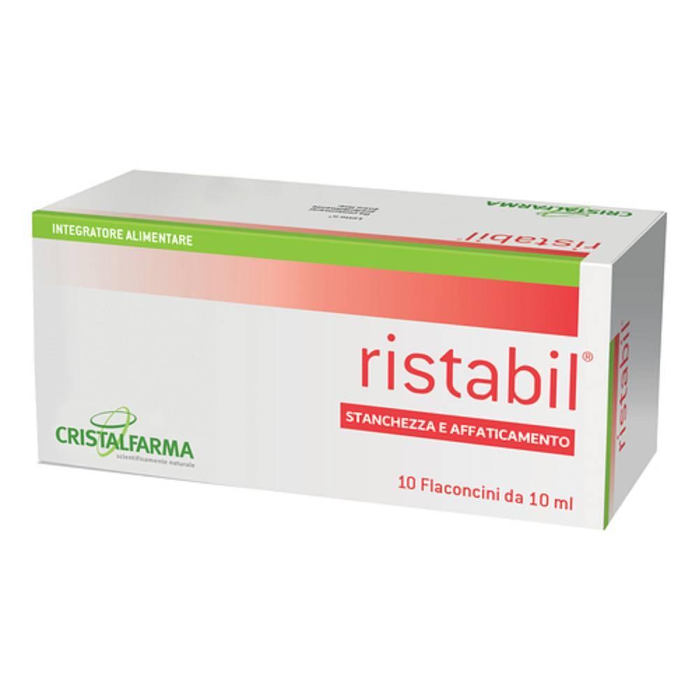 ristabil integratore alimentare ristabil 10 flaconcini da 10ml con pappa reale, eleuterococco, mirtillo nero e vitamine per contrastare stanchezza e affaticamento - foto 1