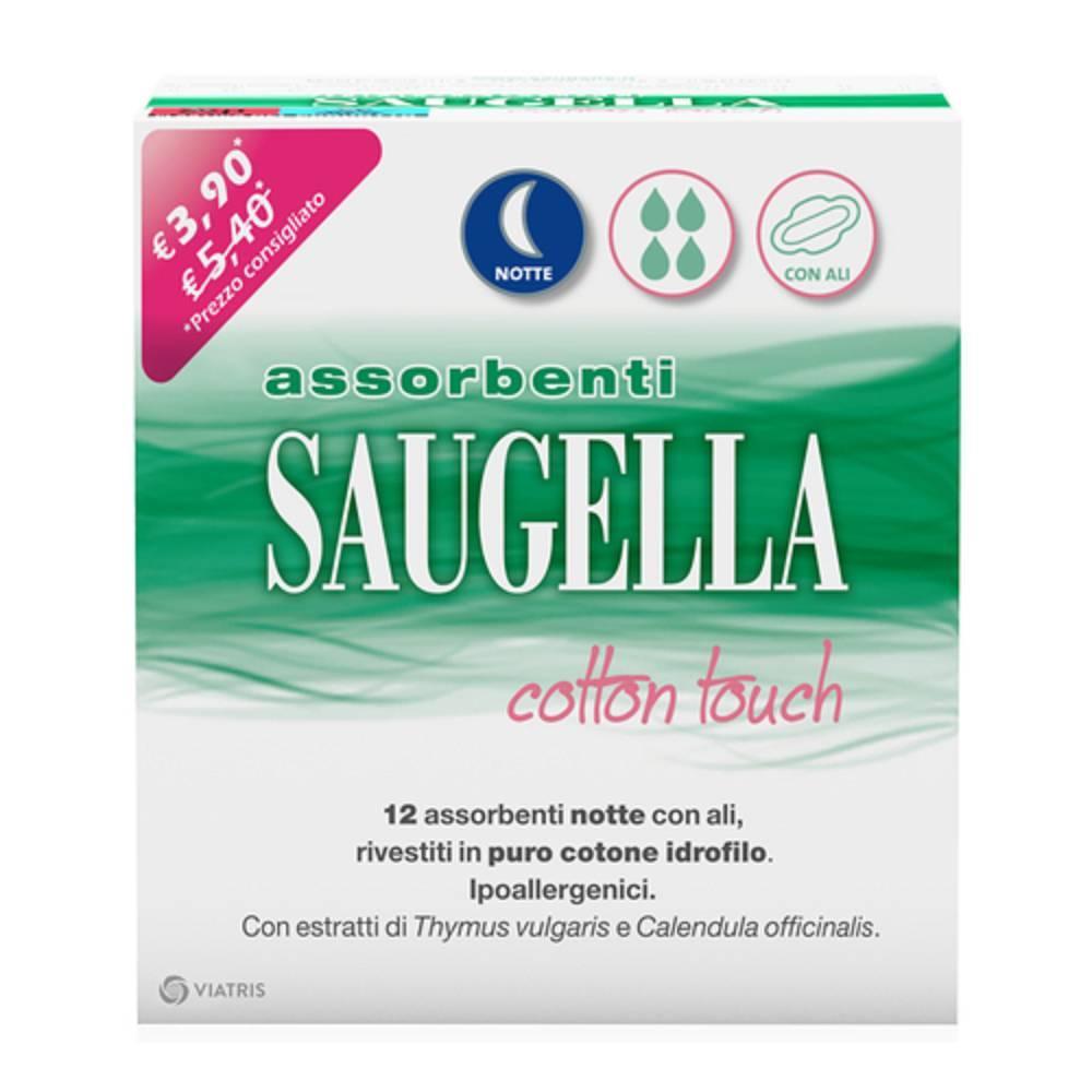 saugella assorbenti notte assorbenti 12 pezzi con estratto di thymus vulgaris e calendula - comfort e protezione ipoallergenica - foto 1