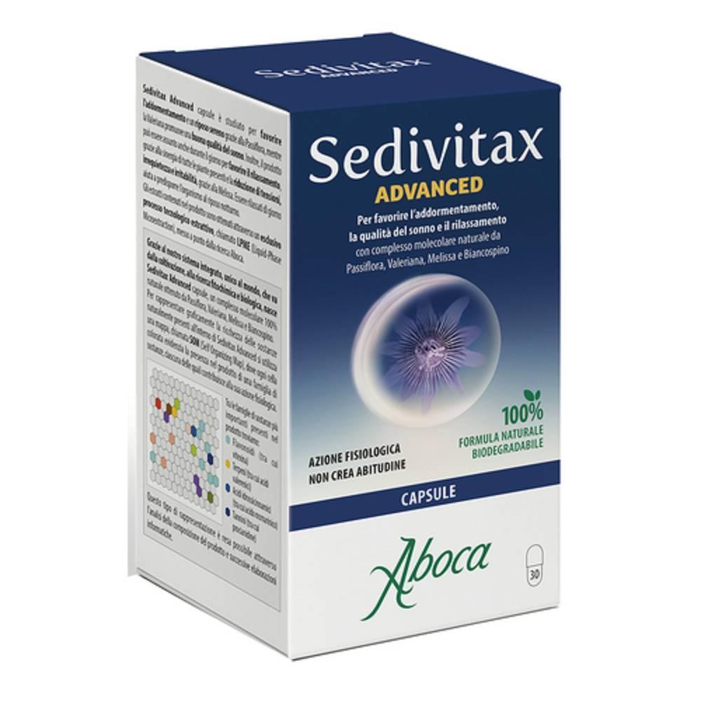 aboca integratore alimentare sedivitax advanced 30 capsule per rilassamento e sonno sereno con passiflora e valeriana - foto 1