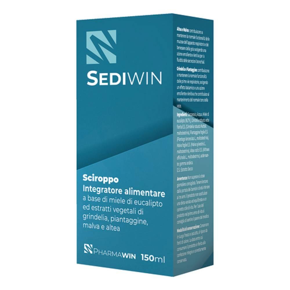sediwin sciroppo sediwin 150 ml - integratore con miele di eucalipto e estratti vegetali per benessere respiratorio e gola - foto 1