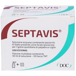 Soluzione igienizzante per palpebre e ciglia - flaconcino da 50 ml + 50 garze tnt sterili per uso esterno