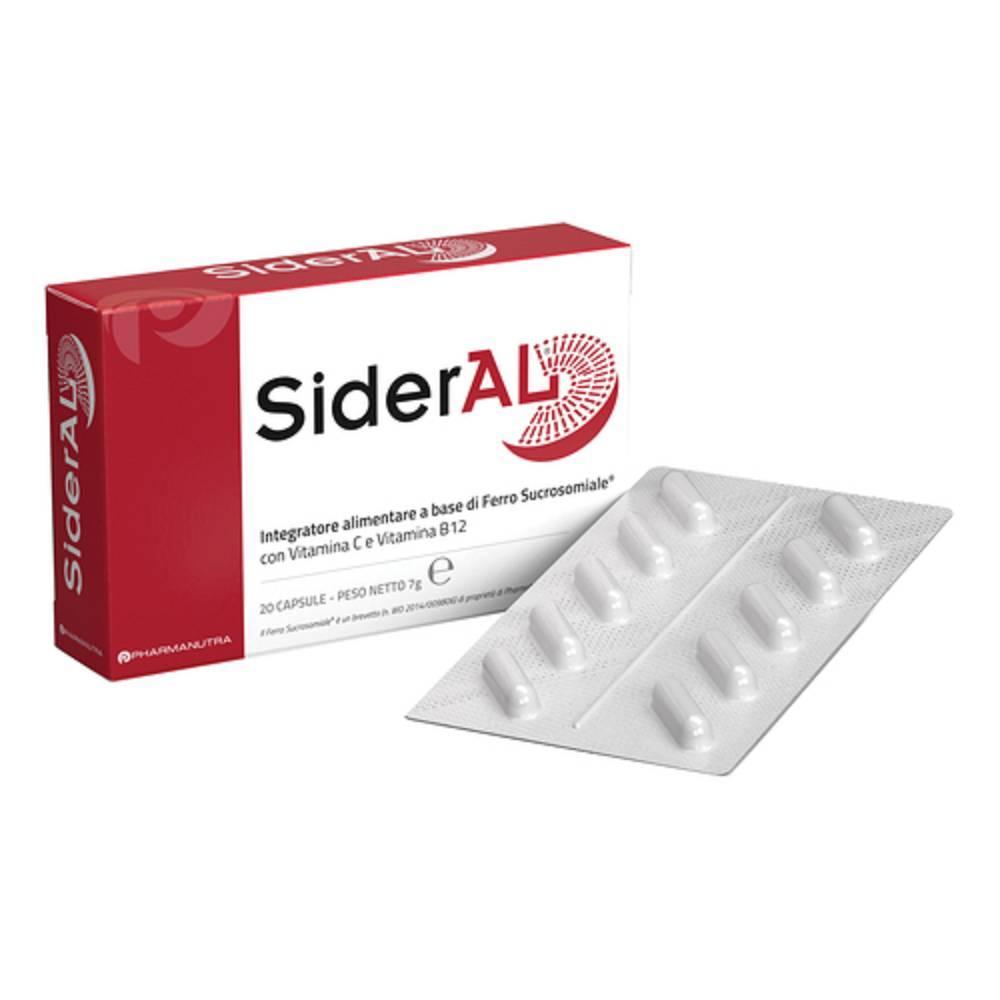 sideral integratore alimentare sideral 20 capsule con ferro sucrosomiale, vitamina c e vitamina b12 per carenze nutrizionali - foto 1