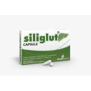 Integratore alimentare siliglut 20 capsule con glutatione, acido alfa lipoico, cardo mariano, vitamina c ed e per funzione epatica e digestiva