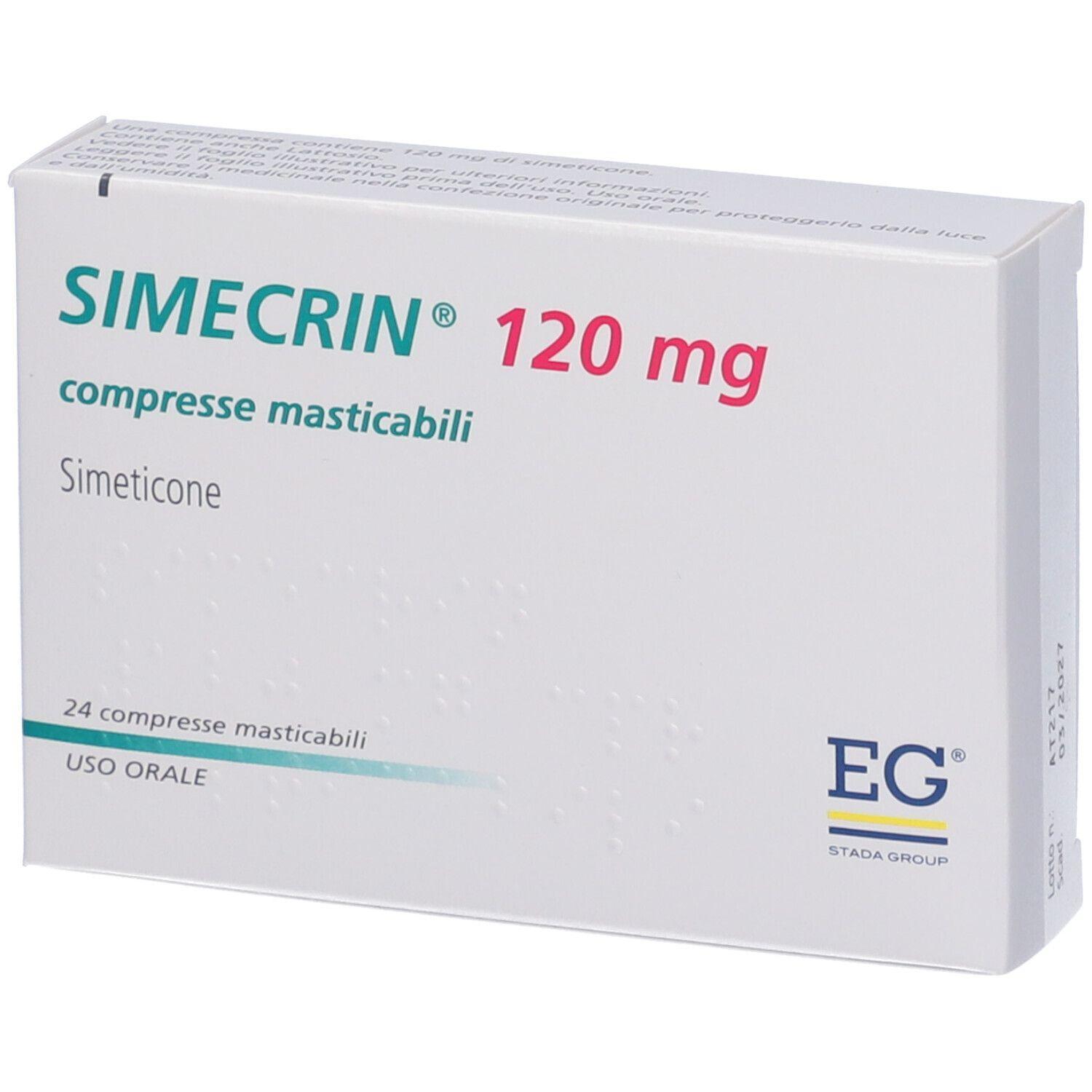 simecrin compresse masticabili simecrin 120 mg per trattamento del meteorismo gastro-enterico e aerofagia negli adulti - foto 1
