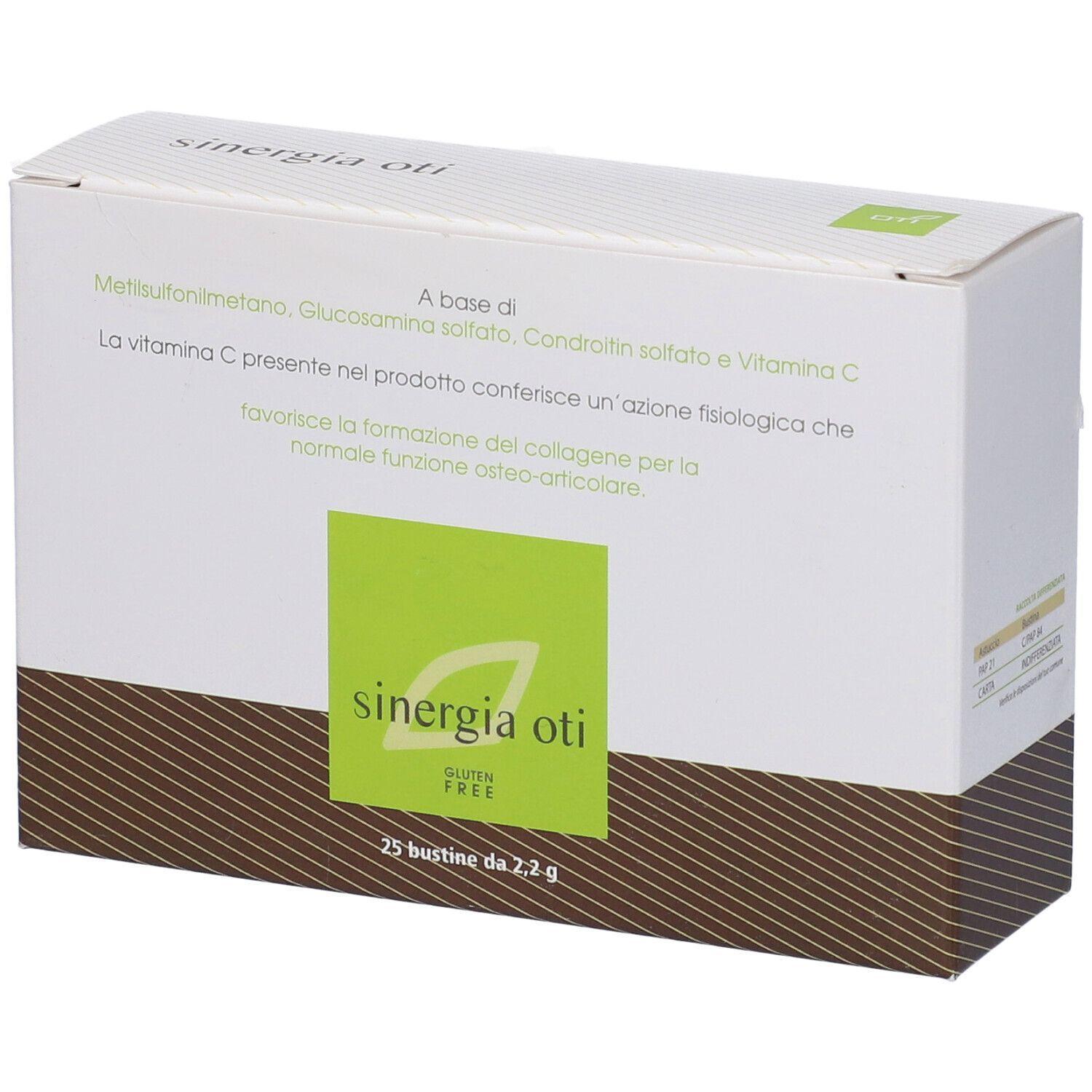 oti integratore sinergia oti 25 bustine con vitamina c, msm, glucosamina e condroitina per il benessere osteo-articolare - foto 1
