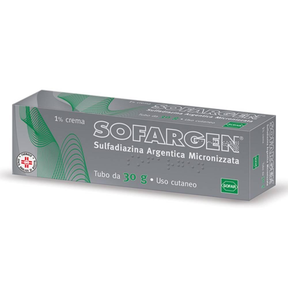 sofargen crema sofargen 30g 1% per trattamento antibatterico di ustioni e ferite infette - uso locale di sulfadiazina argentica - foto 1