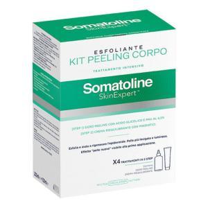 Kit peeling corpo somatoline skinexpert - siero peeling con acido glicolico e crema riequilibrante per rigenerare e idratare la pelle