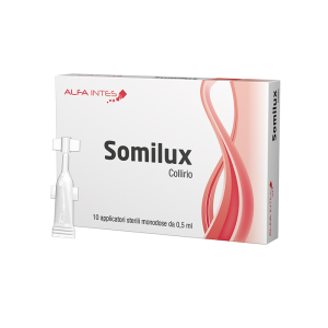 Collirio somilux 10 applicatori monodose 0,5 ml - sollievo per occhi rossi, secchezza e irritazione oculare con lattoferrina e liposomi
