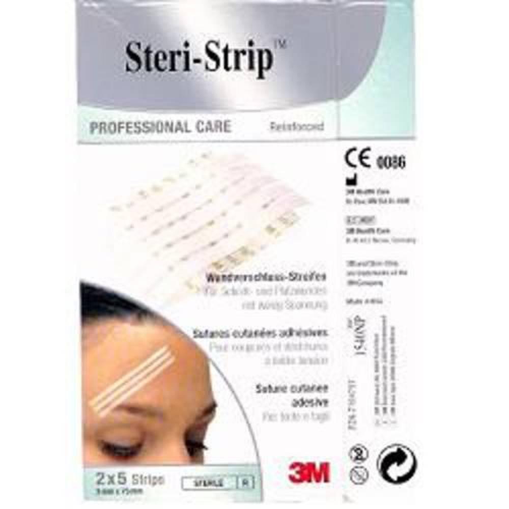 steristrip suture cutanee adesive steri-strip cer 6x100mm 10pz - dispositivo medico sterile, traspirante e rinforzato per piccole ferite e tagli - foto 1