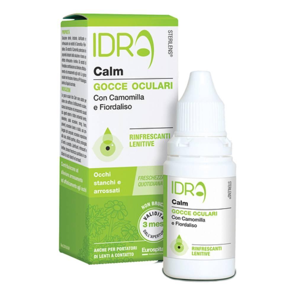 idracalm gocce oculari idra calm 10ml - soluzione sterile idratante, lubrificante e rinfrescante con estratti di camomilla e fiordaliso per occhi stanchi e arrossati - foto 1