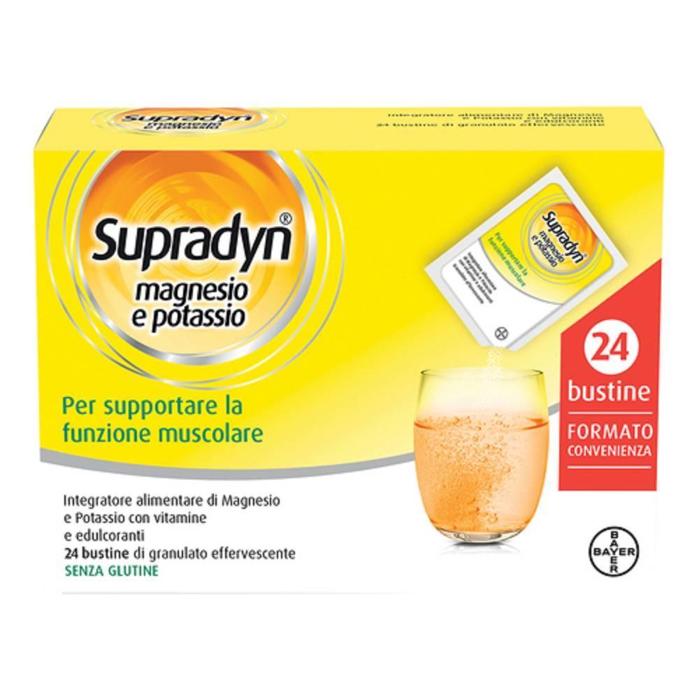 supradyn integratore di magnesio e potassio in bustine - 24 bustine effervescenti per energia e benessere con vitamine b e c - foto 1