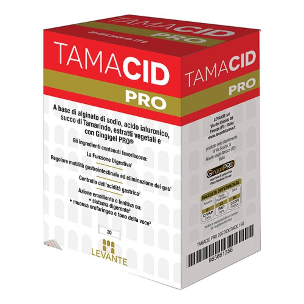 levante integratore alimentare tamacid pro in stick pack da 15g per la digestione e il controllo dell'acidità gastrica - 20 stick pack - foto 1