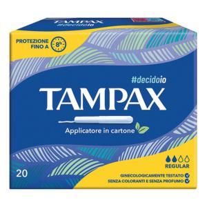 Blue box regular 20 pezzi - tampone biodegradabile con applicatore per flussi leggeri e medi, protezione discreta e confortevole