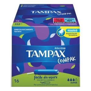 Compak super assorbenti interni con applicatore plastica confezione da 16 pz per protezione discreta e confortevole durante il ciclo mestruale