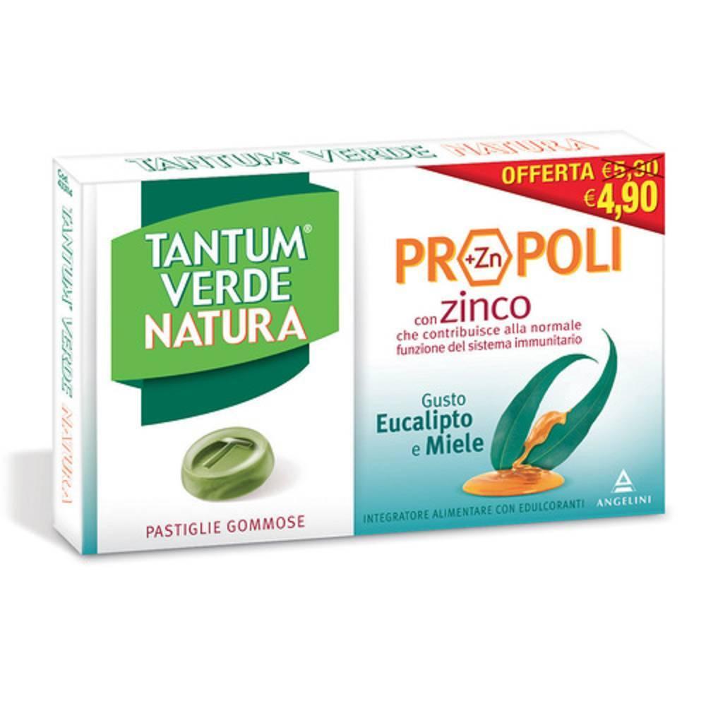 angelini integratore alimentare tantum verde natura pastiglie con propolio e zinco per il sistema immunitario - 15 caramelle senza glutine - foto 1