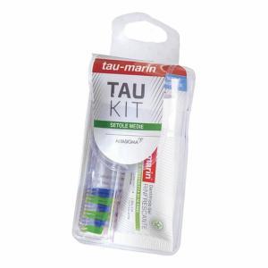 Kit da viaggio tau marin spazzolino medio con dentifricio per una pulizia efficace ovunque e in qualsiasi momento