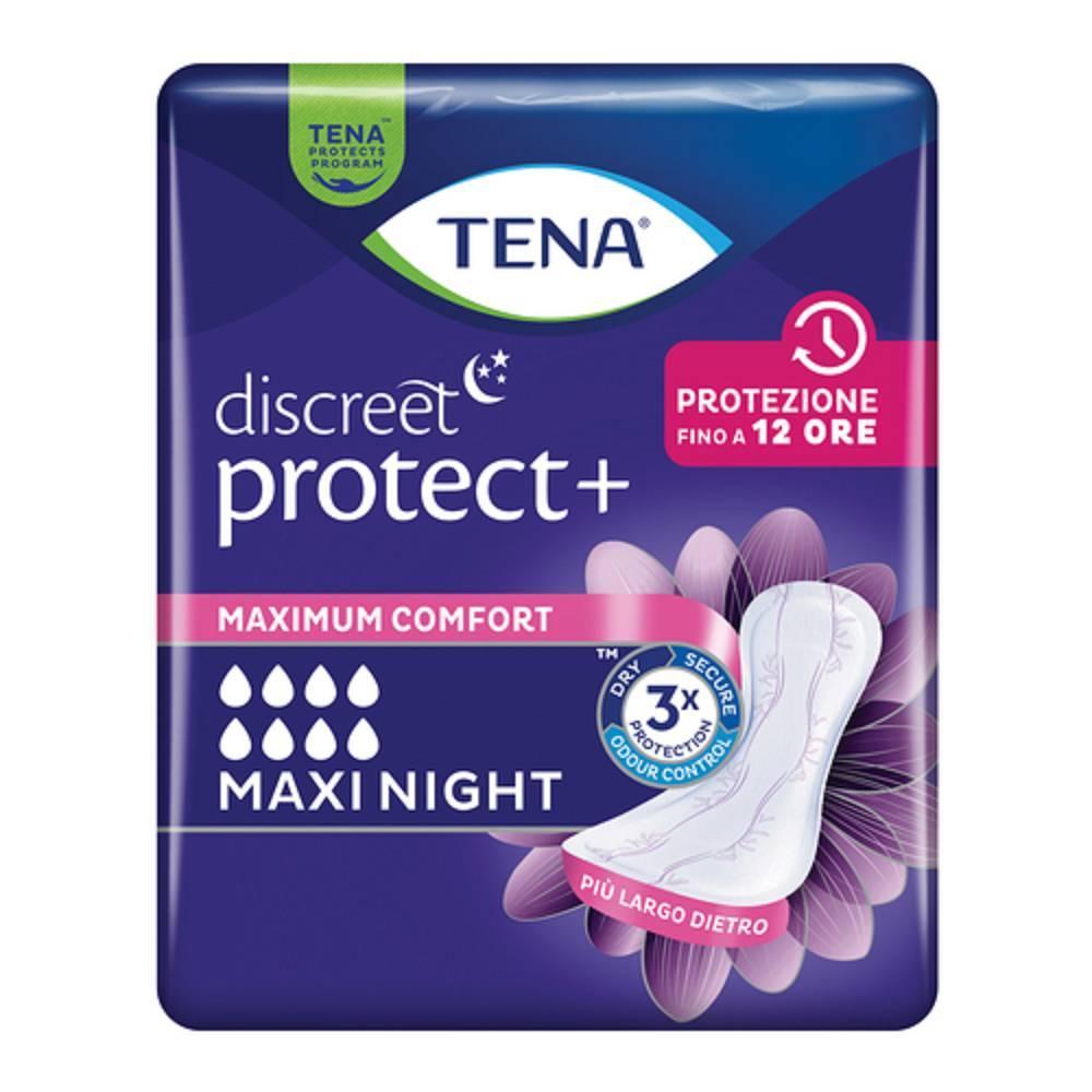 tena assorbenti tena discreet maxi night 12 pezzi per una protezione ottimale durante la notte con tecnologia fresh odour control e dry fast core. - foto 1