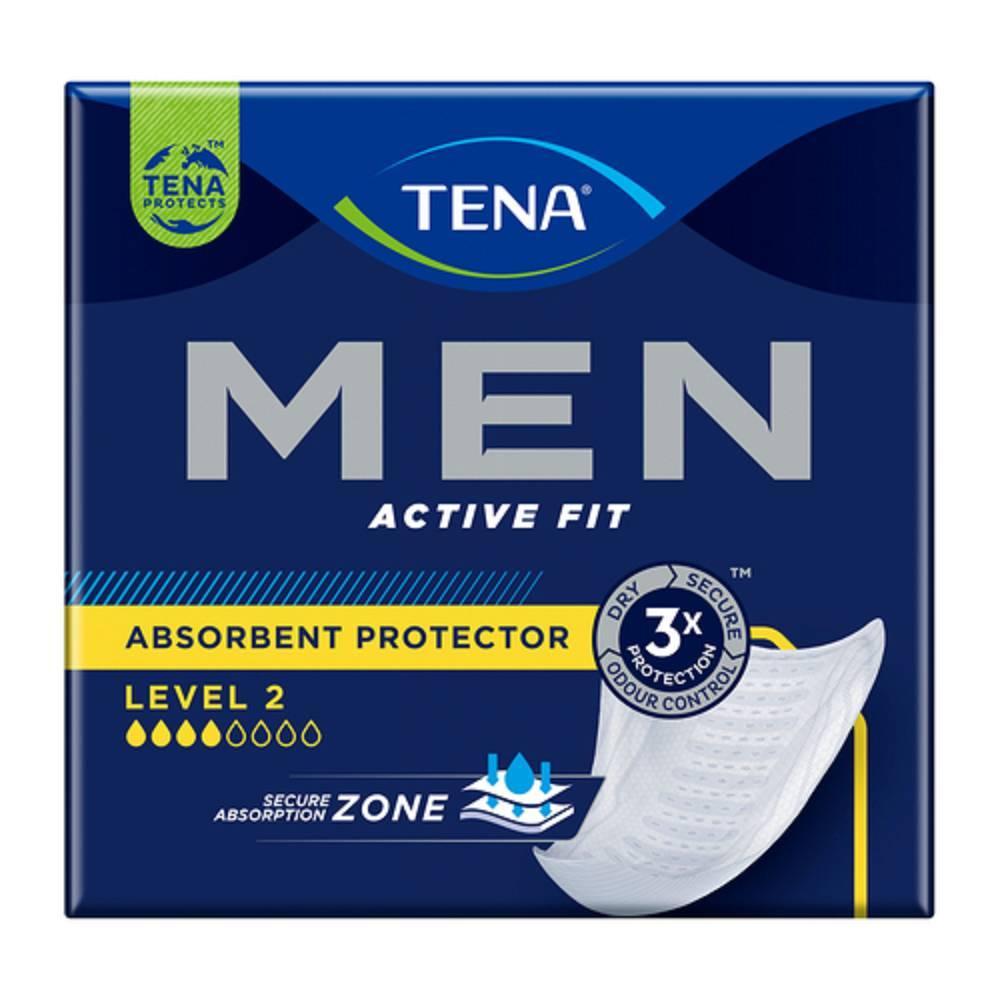tena assorbenti tena men active fit livello 2 per incontinenza - confezione da 10 pezzi con elevata discrezione e assorbenza - foto 1
