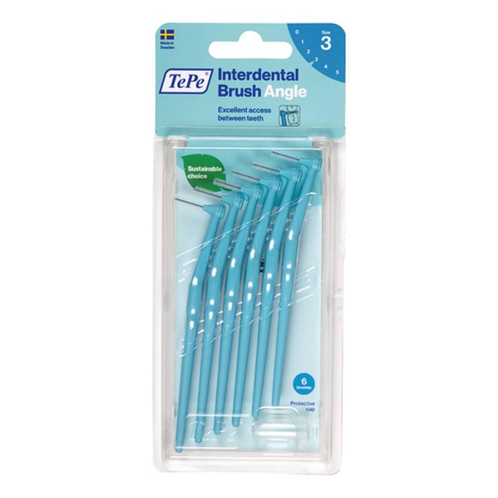 tepe scovolini interdentali tepe angle blu 0,6 mm - set da 6 pezzi per un accesso eccellente agli spazi interdentali - foto 1