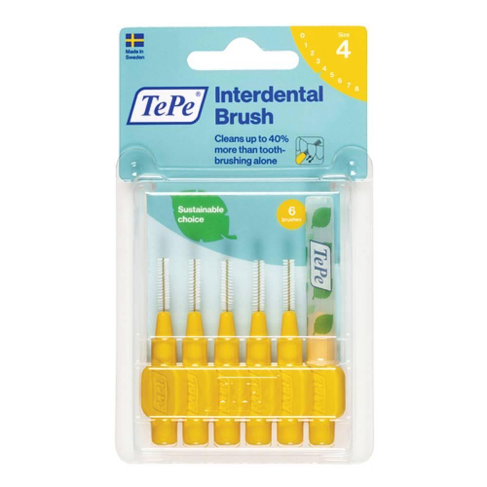 tepe scovolini interdentali gialli 0,7 mm - confezione da 6 pezzi per la pulizia dei denti e prevenzione di malattie gengivali - foto 1