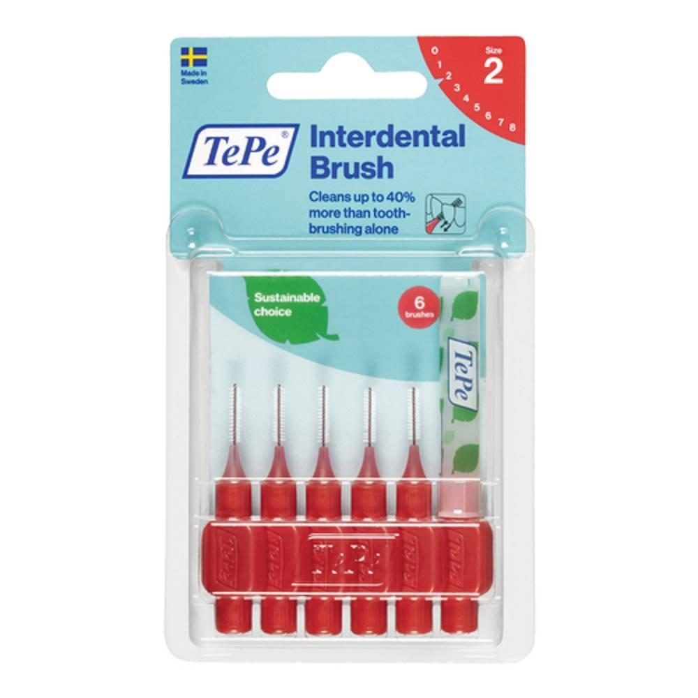 tepe scovolino interdentale rosso 0,5 mm - confezione da 6 pezzi per prevenzione malattie gengivali e pulizia di impianti ortondontici - foto 1