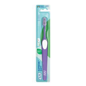 Spazzolino manuale  supreme soft con setole innovativa a due livelli per pulizia interdentale e gengivale