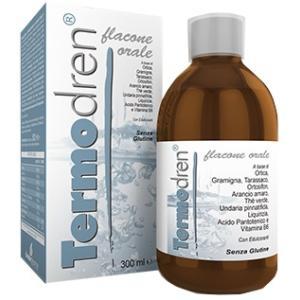 Sciroppo termodren 300ml con ortica e tarassaco per drenaggio e depurazione dei liquidi corporei, supporto metabolico e controllo del peso