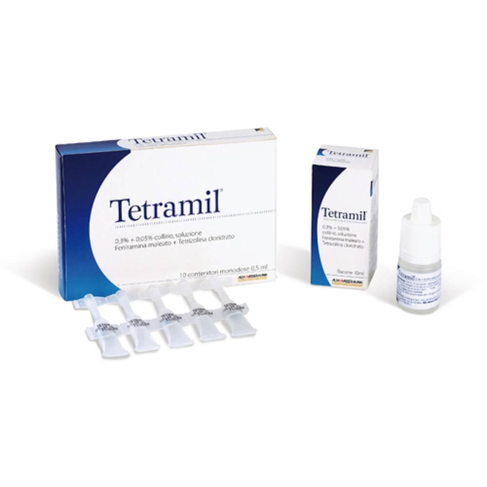 tetramil collirio tetramilcoll 0,3% + 0,05% per allergie e infiammazioni oculari - flacone da 10ml - foto 1