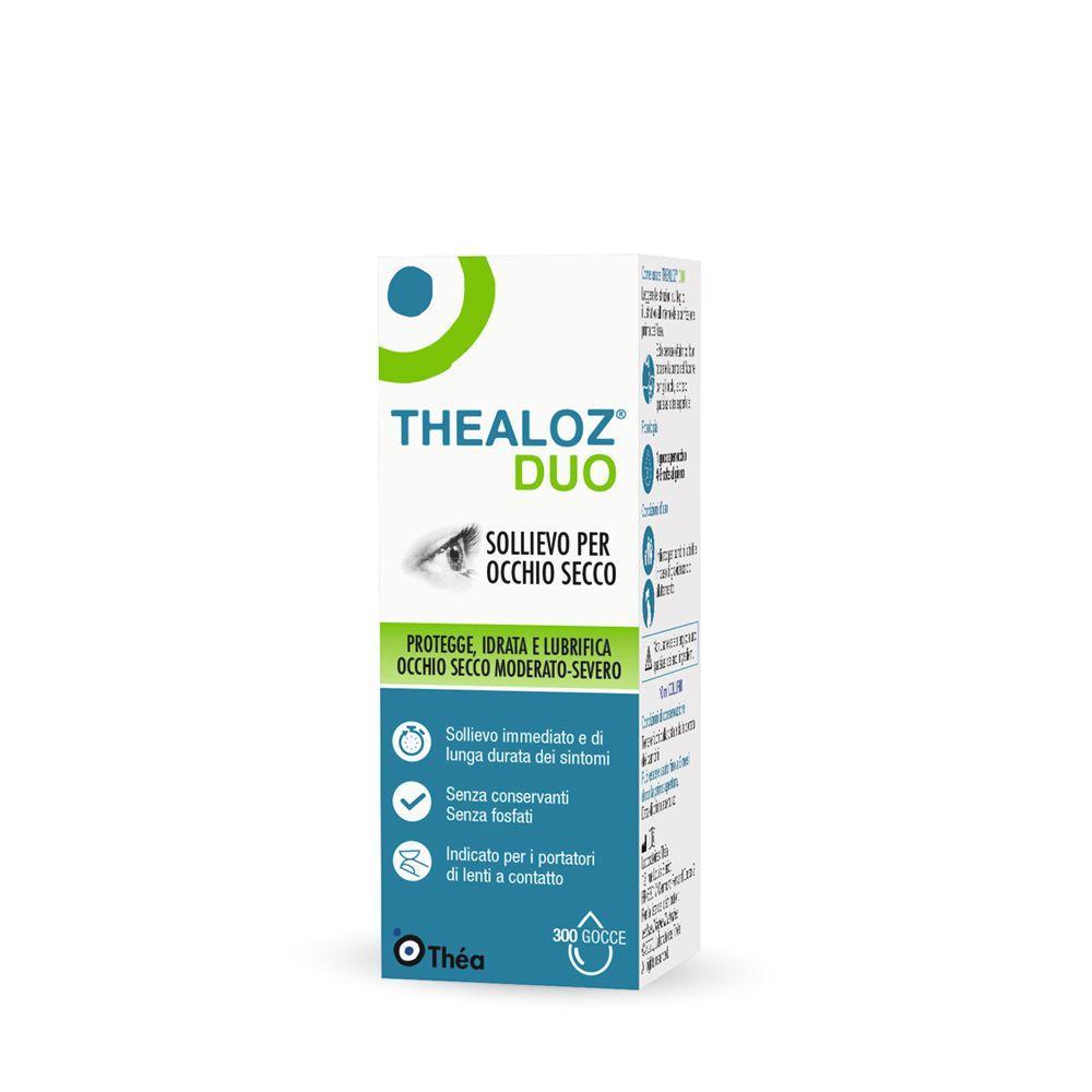 thealoz gocce oculari thealoz duo 10ml per protezione, idratazione e lubrificazione dell'occhio nella sindrome da occhio secco - foto 1
