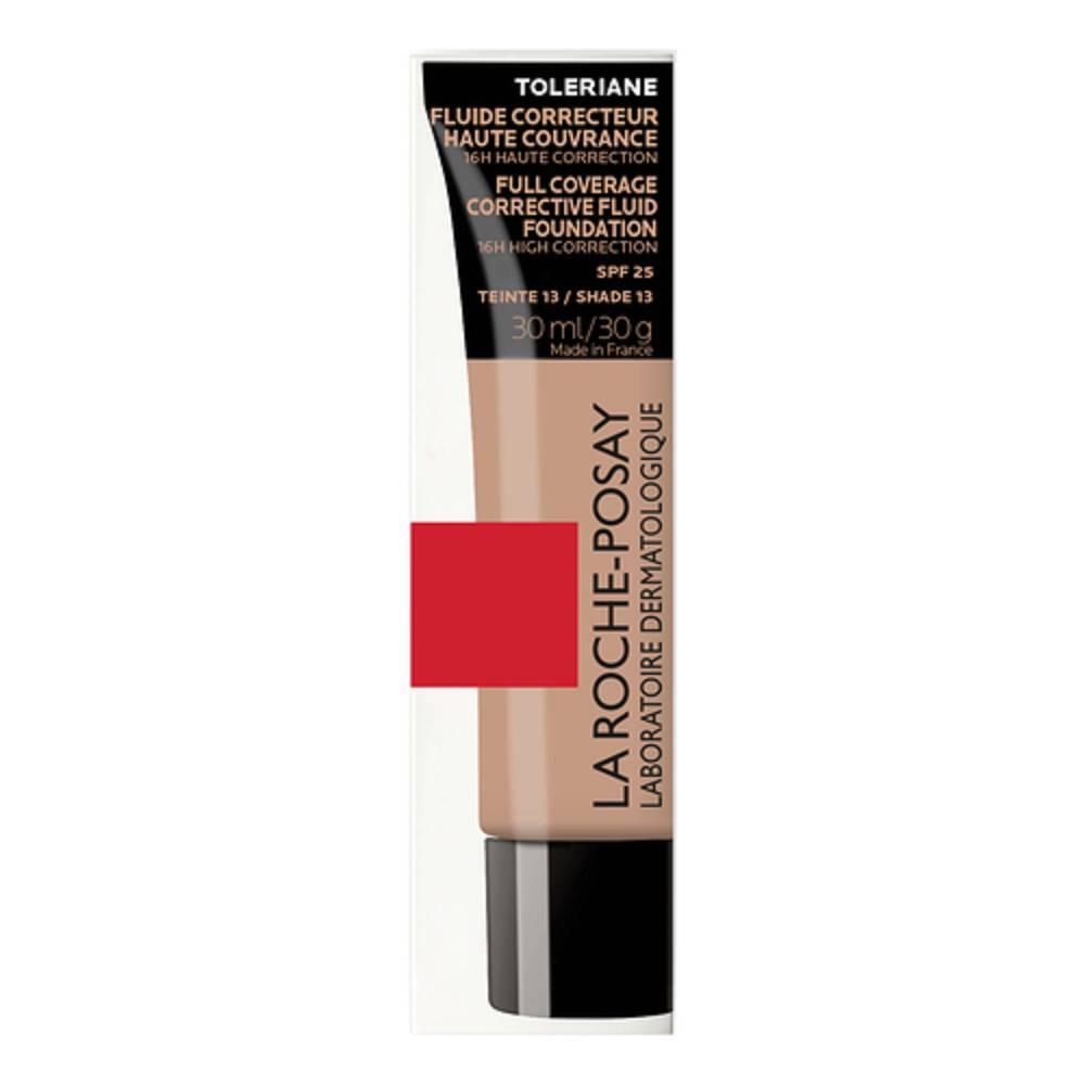 la roche posay fondotinta fluido alta coprenza toleriane teint 13 - lunga tenuta 16h, ipoallergenico e testato su pelle sensibile, 30 ml - foto 1