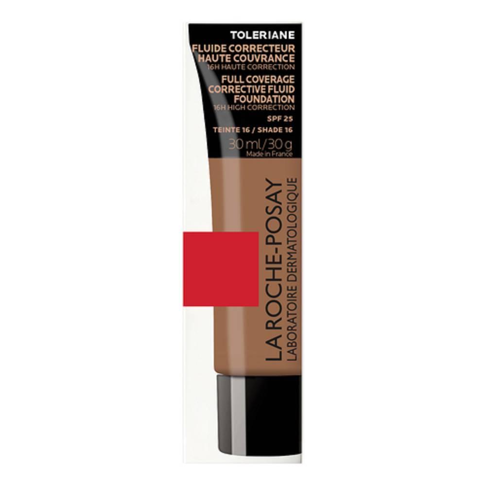 la roche posay fondotinta fluido alta coprenza toleriane teint 16 - lunga tenuta 16h, effetto naturale, ipoallergenico per pelle sensibile - foto 1