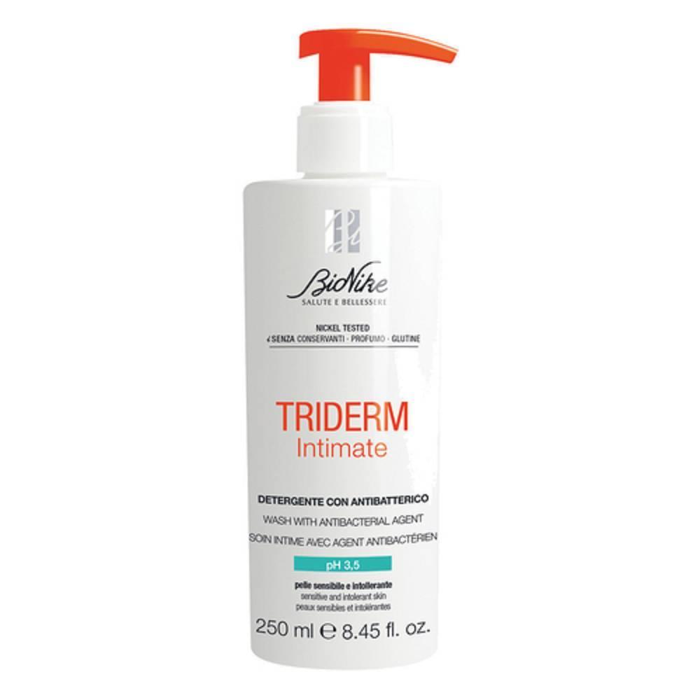 bionike detergente intimo antibatterico triderm per pelli sensibili, senza conservanti e profumo, ph 3.5 - 250 ml - foto 1